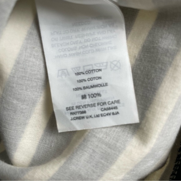 J. CREW Nautical Stripe One Shoulder Bold Ruffle Navy White Cotton Top Blouse XS - Picture 7 of 8